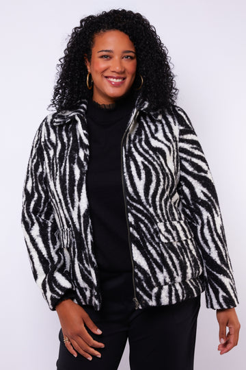 Freya jas | Offwhite/Black