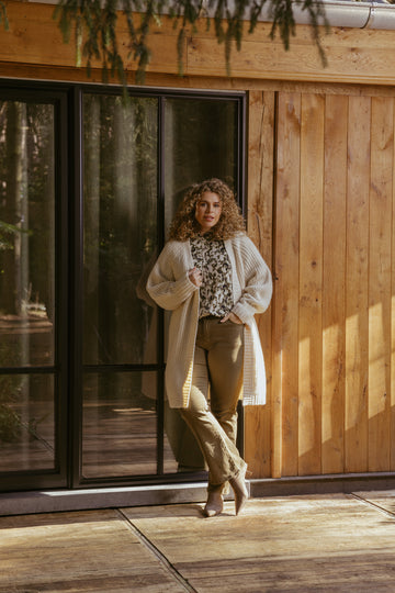 Carmen top | Sand/Olive Green