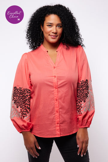 Elissa blouse | Spicy Coral