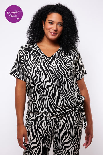 Cecelia top | Black/Offwhite