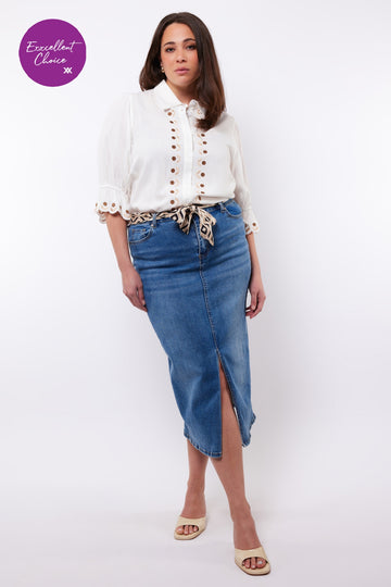 Nuala rok | Denim Mid Blue