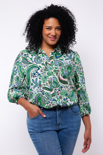 Gwenda blouse | Offwhite/Clover