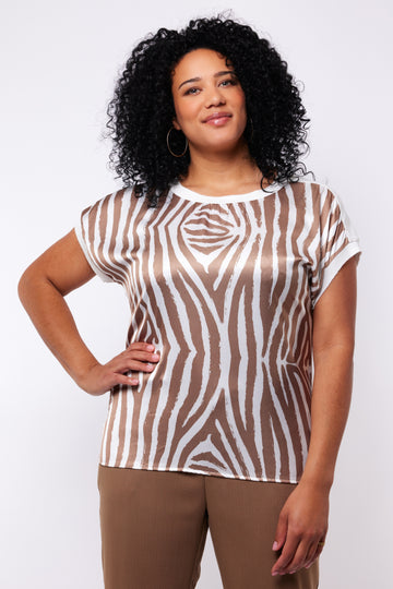 Aletta top | Offwhite/Walnut