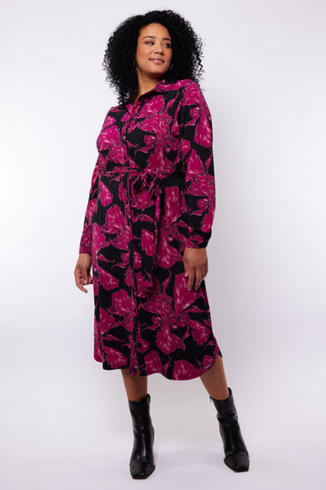 Tirza jurk | Black/Raspberry