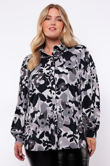 Babeth blouse | Gravel/Dark Gray