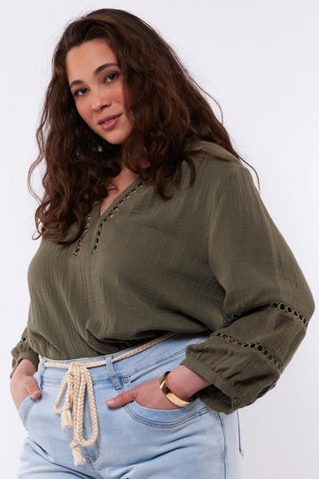 Nine blouse | Washed Green