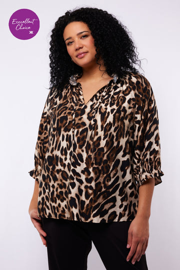 Tammy top | Mustard Olive/Fog