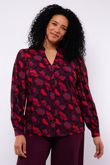 Skye blouse | Mauve Wine/Poppy