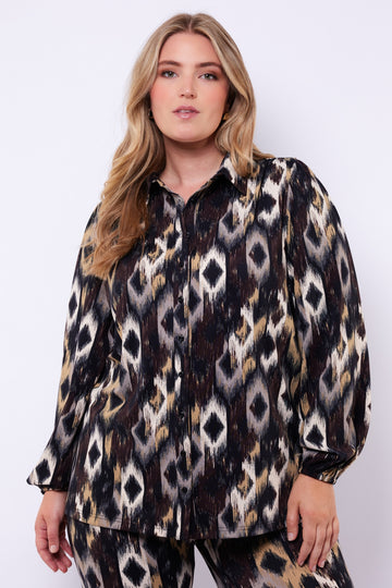 Tenley blouse | Sand/Dark Chocolate