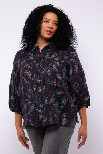 Yolanda blouse | Dark Chocolate/Moon Rock