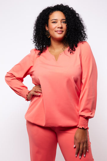 Arabella top | Spicy Coral