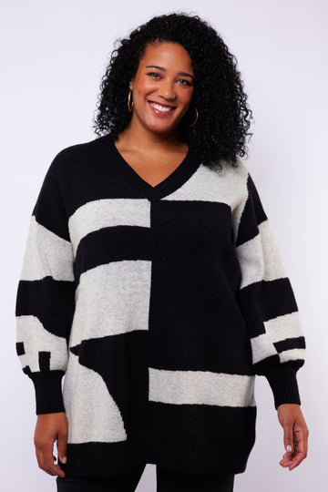 Chantal trui | Black/Wool White