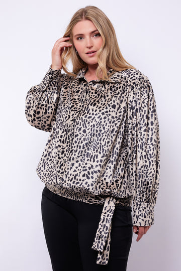 Fern blouse | Light Camel/Black