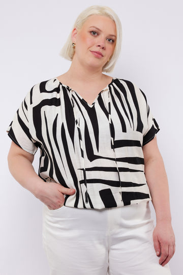 Abril top | Offwhite/Black