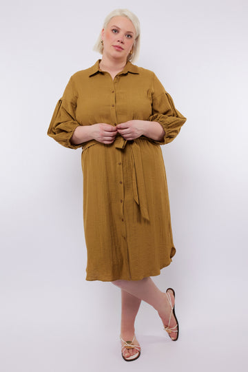 Vicenta jurk | Mustard Olive