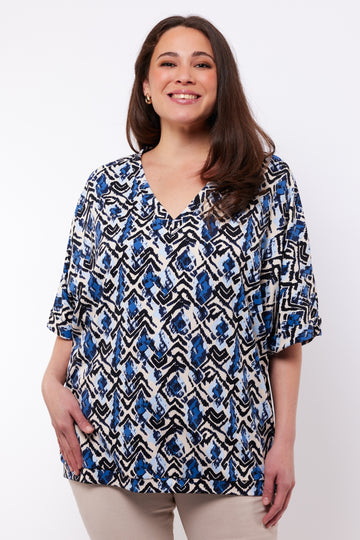 Aisla top | Sand/Light Indigo