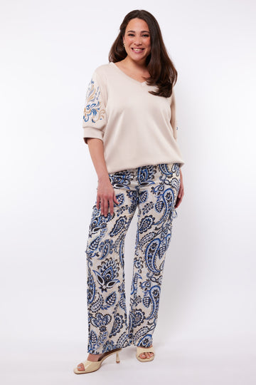 Kaia broek | Sand/Light Indigo