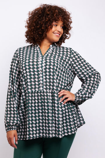 Tanja top | Sand/Emerald Green