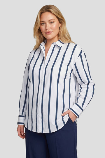 Inena blouse | Offwhite/Eclipse