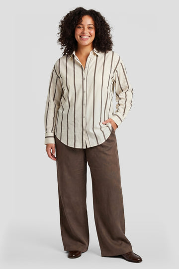 Inena blouse | Sand/Dark Earth