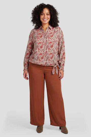 Fern blouse | Light Camel/Burnt Henna