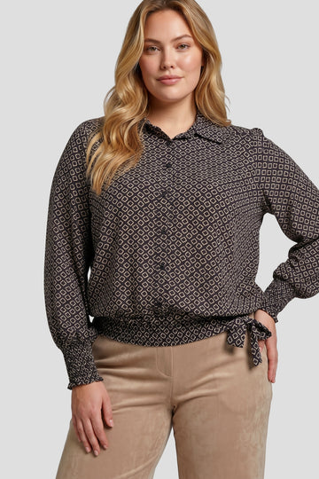 Fern blouse | Black/Light Camel