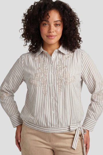 Hester blouse | Offwhite/Dark Earth