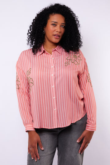 Simone blouse | Slate Rose/Offwhite