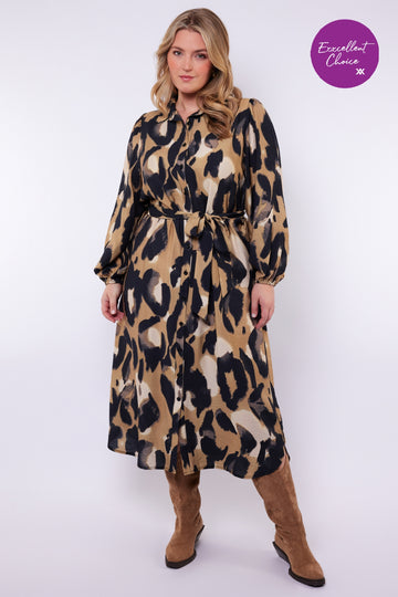 Jovie jurk | Black/Khaki