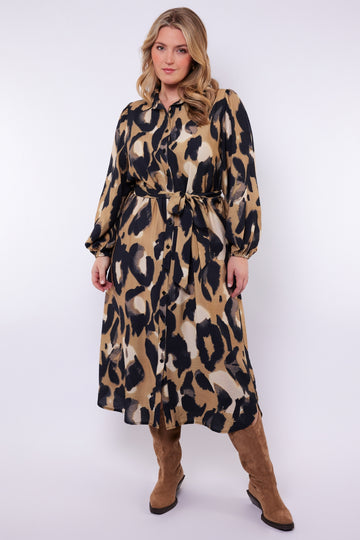 Jovie jurk | Black/Khaki