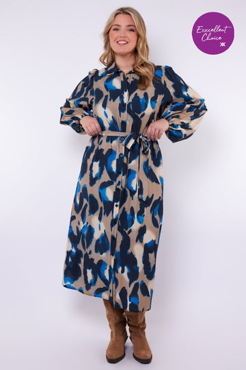 Jovie jurk | Moon Rock/Dark Sapphire