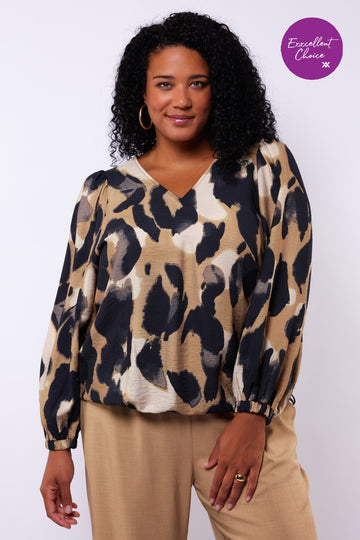 Aria top | Black/Khaki