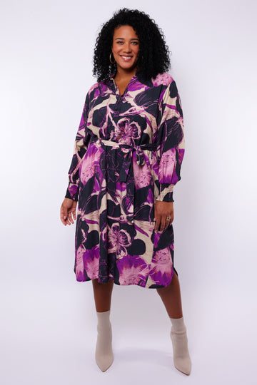 Yvette jurk | Dark Gray/Dusty Mauve