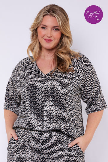 Verity top | Black/Offwhite