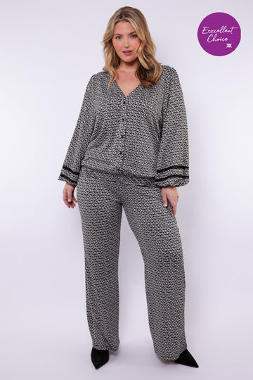 Catherina broek | Black/Offwhite