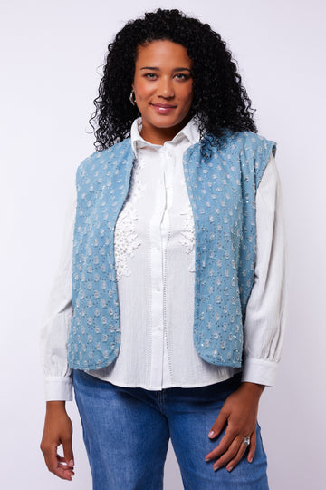 Isa gilet | Denim Light Blue