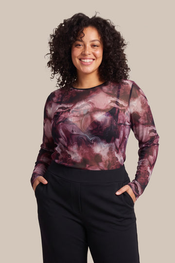 Oliva top | Warm Aubergine/Color mix