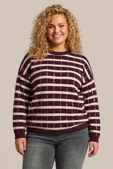 Rivan trui | Warm Aubergine/Sand