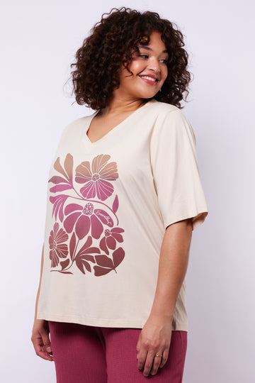 Lumi T-shirt | Sand/Grape