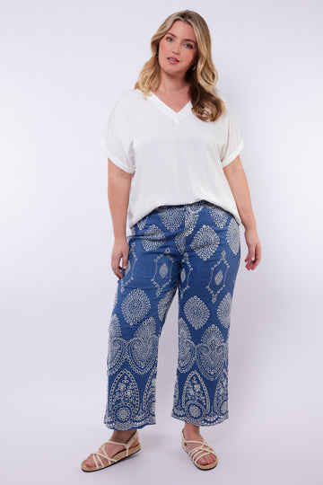 Pepa broek | Dusty Blue/Offwhite