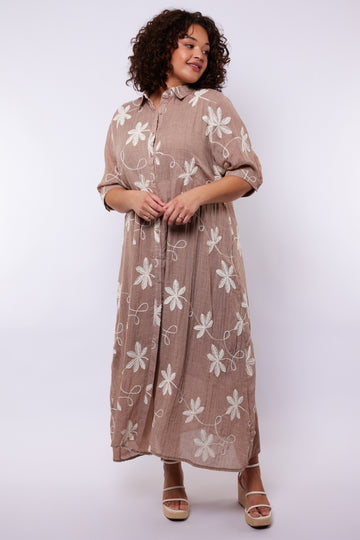 Lilith jurk | Latte/Ecru