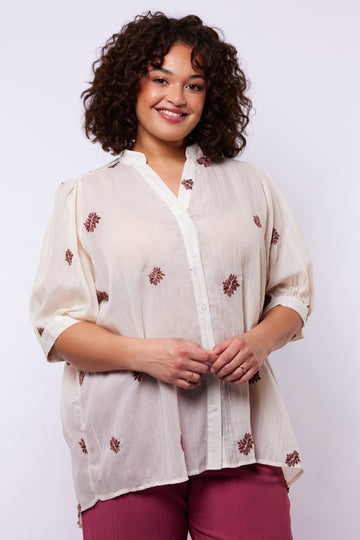 Khloe blouse | Sand/Grape