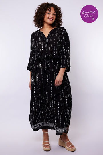 Saylor jurk | Black/Offwhite