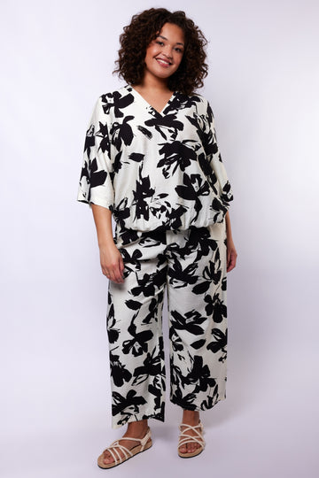 Pepa broek | Offwhite/Black