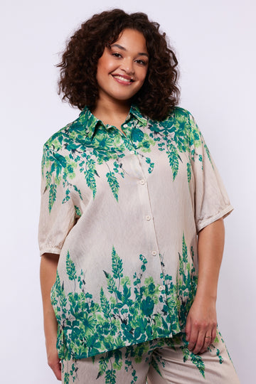 Ivanna blouse | Sand/Vintage Green