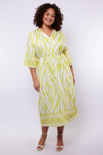 Yolima jurk | Offwhite/Cyber Lime