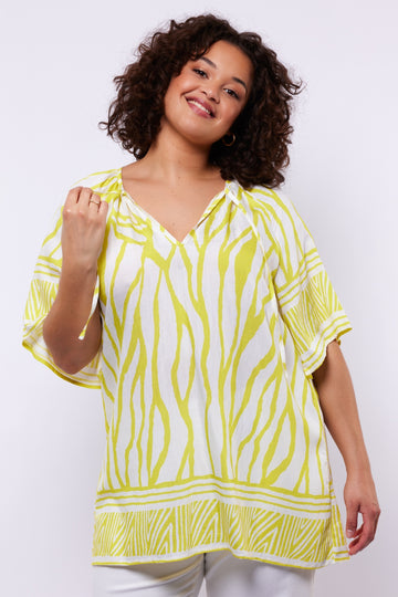 Ayana top | Offwhite/Cyber Lime
