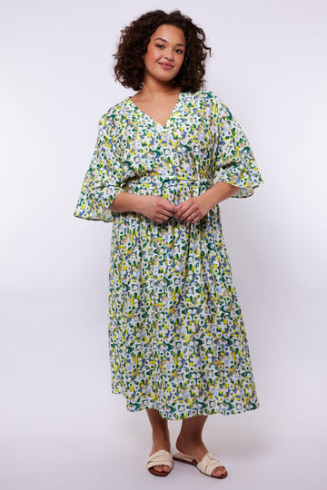 Seren jurk | Cyber Lime/Vintage Green