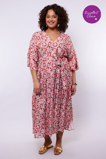 Seren jurk | Sunkissed Coral/Berry Fuchsia