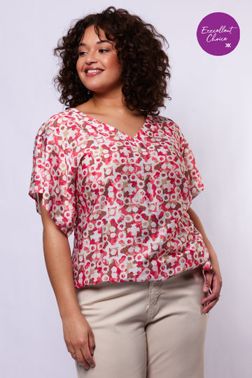 Angelie top | Sunkissed Coral/Berry Fuchsia
